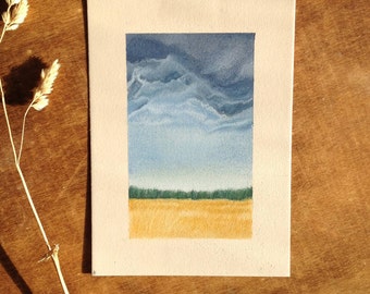 Brewing Clouds -- Original pastel pencil drawing by: Melissa Crook