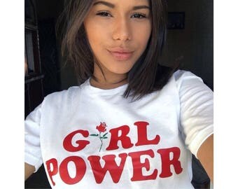Girl Power Tshirt, Feminism Tee Girl Power Shirt, Girls shirt top, Tumblr shirt 100% Unisex Cotton T-shirt