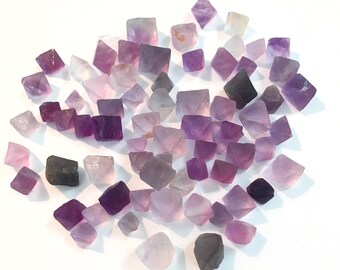 Mini Purple Fluorite Octahedrons - 8-15 mm size - Cubic Fluorite - Chakra, Reiki, Crystal Healing