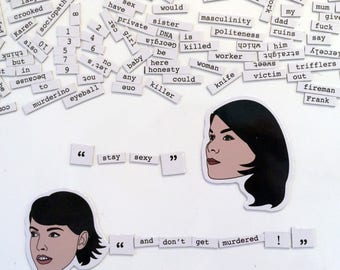 My Favorite Murder Magnetic Story Poetry Set featuring Karen, Georgia, Steven, Elvis, Mimi, Frank & George MFM Magnets Stay Sexy