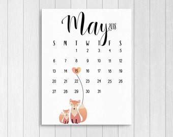 baby calendar 2018