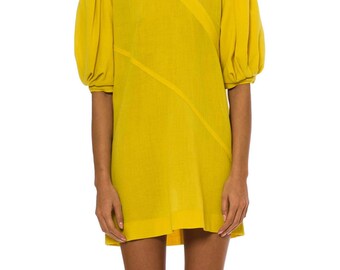 Playful 1980’s Vintage Jean Muir Yellow Mini Dress