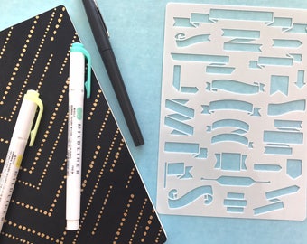 Bullet Journal Stencil - Banners