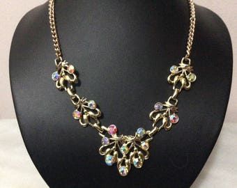 Vintage Exquisite aurora borealis rhinestone necklace