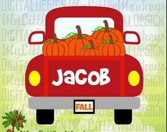 Pumpkin SVG ~ Vintage Truck SVG ~ Truck with Pumpkin ~ Fall svg ~ Truck svg ~ Autumn svg ~ Commercial Use SVG Clipart ~ Cut File eps dxf png