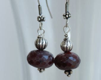 Semiprezioni Ruby Earrings and silver Oriental nights