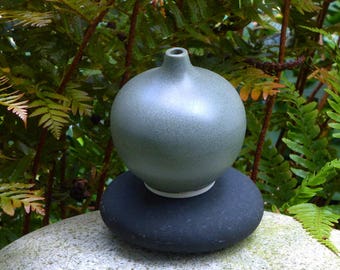 Small gray porcelain bud vases