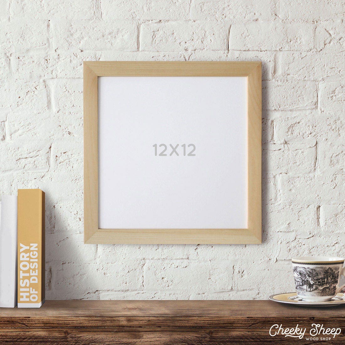 12x12 Picture Frame Natural Wood Frame Square Frame