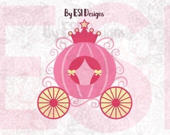 Princess Carriage svg, Crown svg, New Baby svg files, Baby shower svg, Clipart, Printable, Cut files, SVG, DXF, EPS, Png Silhouette Cricut