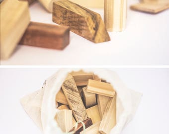 Building Wooden Blocks, Blocks in Wood, Nordic Vintage, Baby Blocks, Set of 25 Wood Blocks.