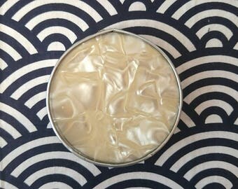 Vintage travel mirror / vintage compact mirror / mother of pearl effect vintage mirror UK