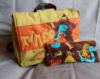 cartable pour la maternelle + trousse - sur commande