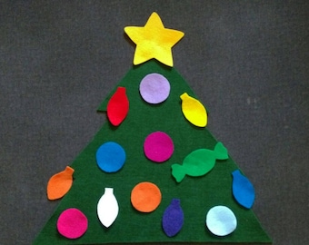Felt Christmas Tree Set // Holiday // Decorate // Creative Play // Quiet Activity // Flannel Board // Felt Board