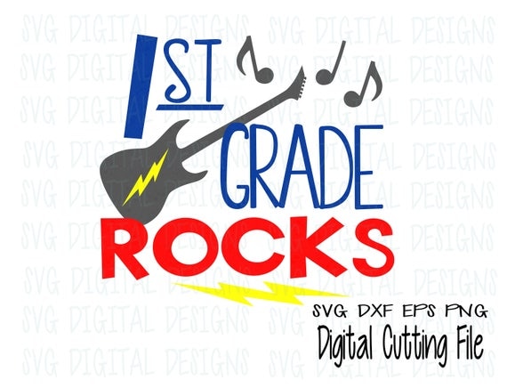 Download First Grade Svg 1st Grade Rocks Clipart Cut files Svg Dxf