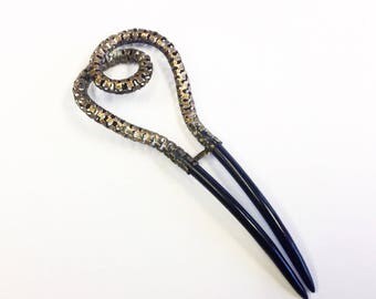 Antique hair ornament. Antique ornamental hair fork. Victorian hair comb.