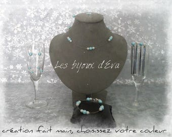 set of 5 wedding white and turquoise pieces