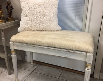Fur vanity stool | Etsy Fur vanity stool | Etsy