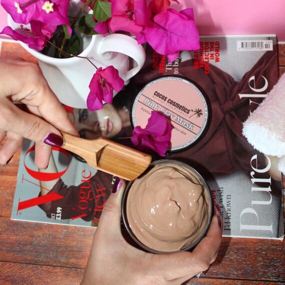 Sale French Pink Clay Face Mask - repairing mask for sensitive skin- all skin types - natural skin whitening treatment