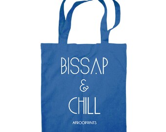 AFROOPRINTS | Tote Bag "Attieke is Bae" - Bleu Ciel