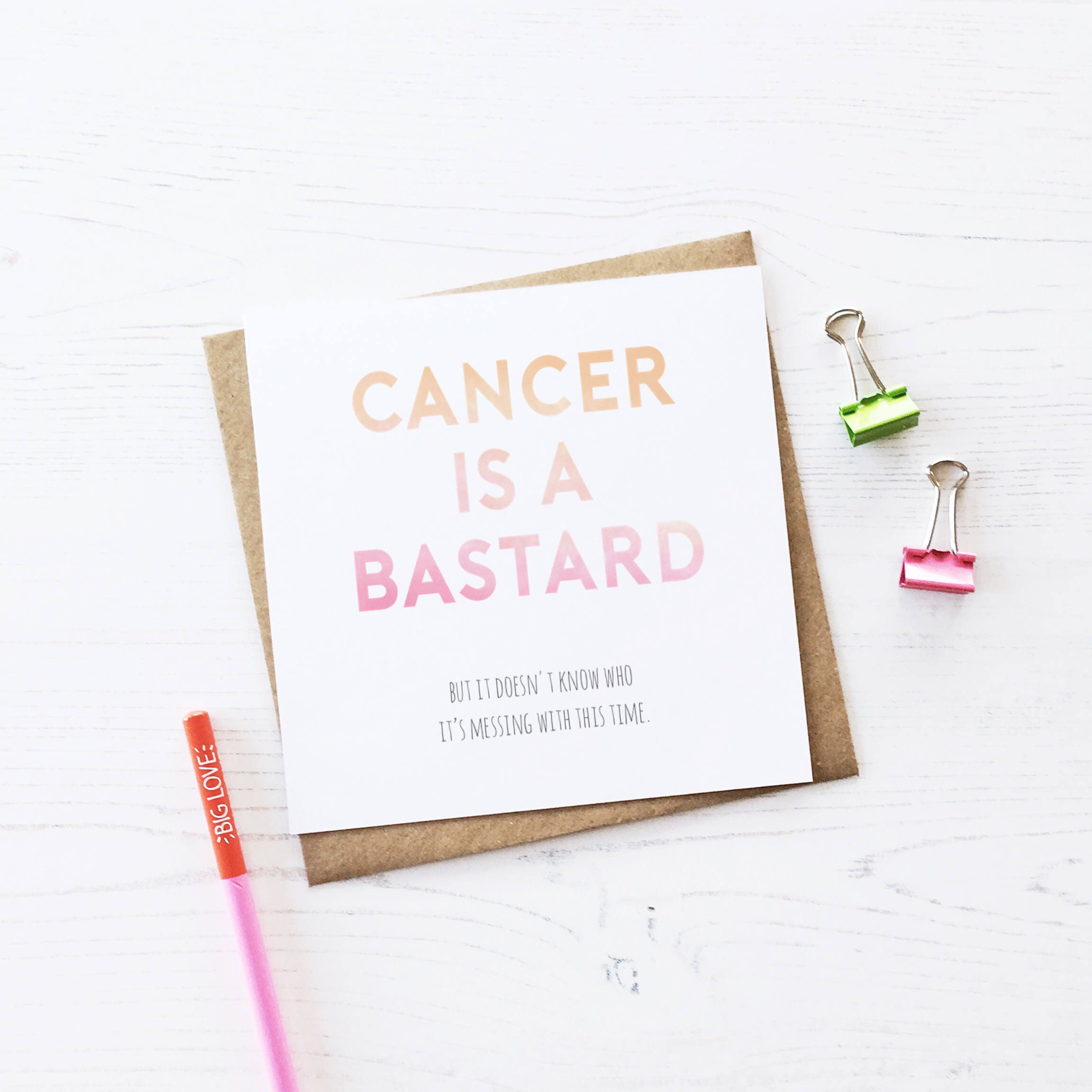 Bastard Cancer Card Thinking Of You Card Cancer Card Sorry