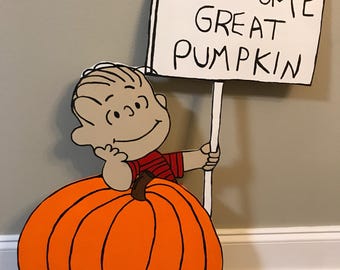 Welcome Great Pumpkin / Linus / Charlie Brown / Peanuts / Snoopy / Fall Yard Art / Halloween Decorations