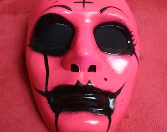 Pink Femme Fatale Style Halloween Mask Inspired by The Purge Movies Fluorescent Rave