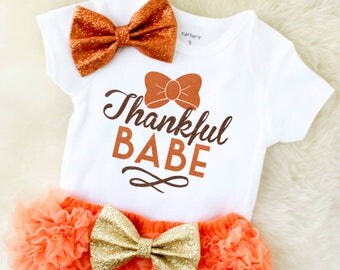 Baby first thanksgiving outfit | Etsy