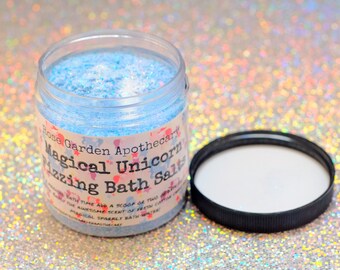 Magical Unicorn Fizzing Bath Salts with Coconut Oil> Cotton Candy Scented>Unicorn Dust>Foaming bath salts>Magical Bath Salts>Unicorn Party