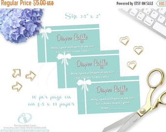 50% OFF SALE Diaper Raffle, Tiffany's Shower Diaper Raffle, breakfast at tiffany, Baby & Co, Silver Glitter, INSTANT Download