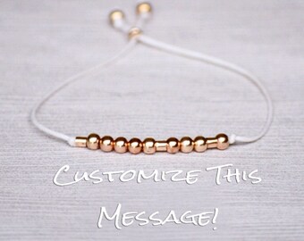 Best friends bracelet, morse code bracelet, friendship bracelet, morse code, sister morse code, sister bracelet, secret message, rose gold