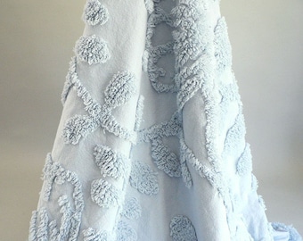 Chenille Bedspread Blue Full Size