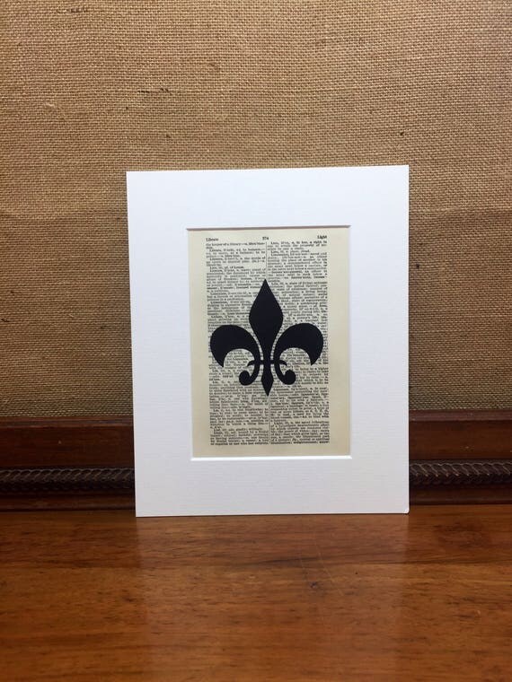 Fleur De Lis Vintage Style Print | Dictionary Print | Book Page Print | Wall Art Print | Bedroom Decor | Shabby Chic Home Decor