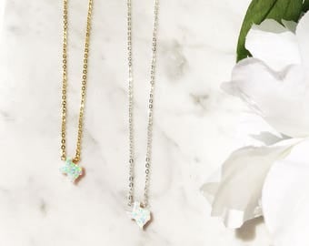 Texas necklace + State necklace + opal necklace + TX + Texas charm + small Texas necklace + Texas accessories + Texas souvenir + Texas