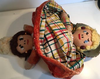 Topsy Turvy Reversible Vintage Rag Doll