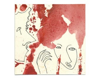 Modern contemporary art 15/15 cm (5.9/5.9 inch)