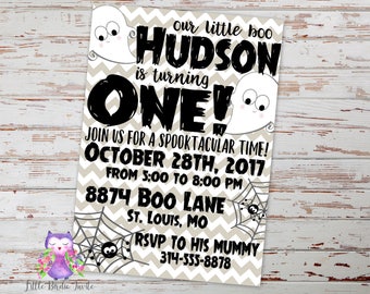 Boy Halloween Birthday Invitation | Ghost Birthday Invitation | Halloween Party Invitation | Costume Party Invitation | Spooktacular Invite