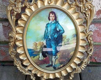 Vintage 1940's Pinkie and Blue Boy Antique Gold Frame Made in Italy on Each Frame Very Nice Condition