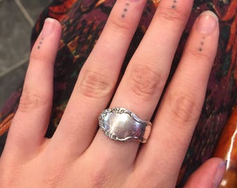 Vintage silver spoon ring