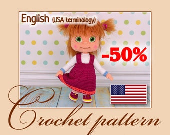 Masha - Amigurumi Crochet Pattern PDF file by Anna Sadovskaya