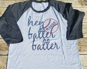 Hey Batter Batter, Hey Batter Batter Raglan, Baseball Shirt, Baseball Raglan, Softball Shirt, Softball Tshirt, Softball Raglan