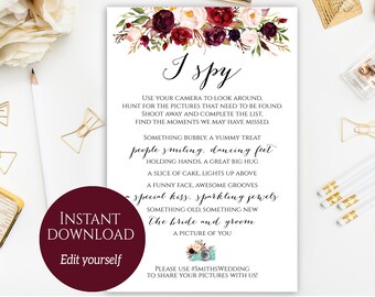 I Spy Wedding Game, Photo Hunt, Wedding Games, Wedding Activities, Marsala, Photo Challenge, Photo Game, Wedding Ideas, Wedding Reception