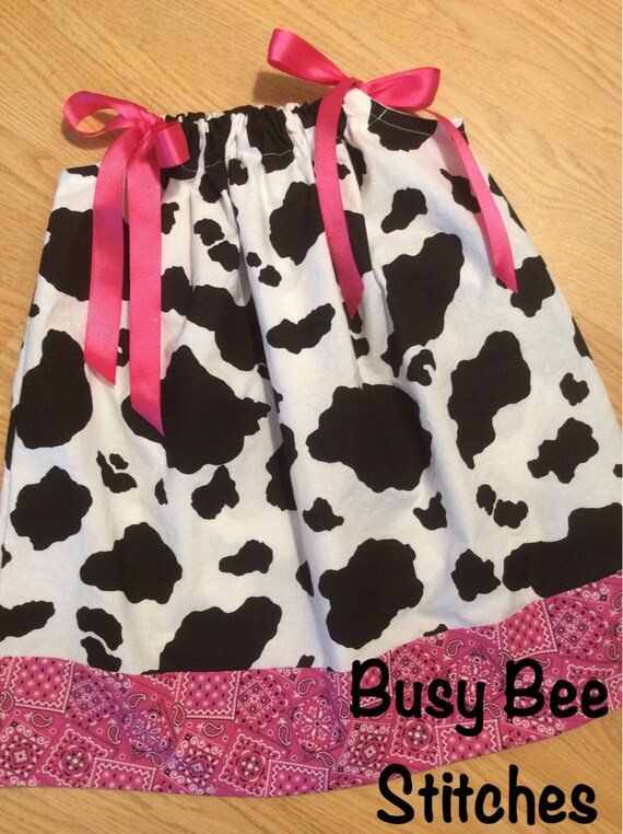 Cowgirl Cow Print Bandanna Pillowcase Dress