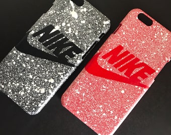 Nike Paint Splatter iPhone 6/6s/7 Case- Hard Plastic Case- Hand Painted