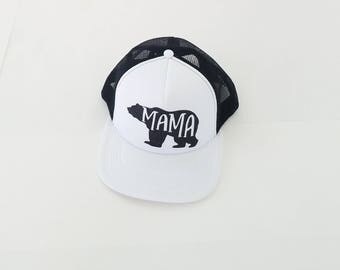 Mama bear trucker hat, women's hat, women's neon hat, mama bear hat, mama bear, mama bear shirt, mom hat