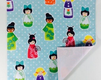 Napkin for the canteen girl double sided "kokeshis"