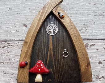 Outside/Indoor garden Fairy Door Elf Door Moonlight Black Range Beautiful Handmade