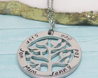 Tree-of-Life Jewelry - Family Tree Necklace - Birthday Necklace for Wife - Name Necklace - Cute Gifts for Wife - Summer Jewelry Trend