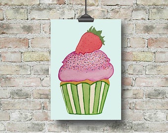 Cupcake Wall Art cupcake print | etsy Cupcake Wall Art cupcake print | etsy