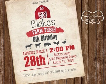 Farm Birthday Invitation