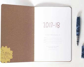 Agenda | Academic Planner | Planner 2017-2018 | Personalised 12-Months Planner | Monthly view agenda